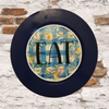 PLATE CHARGER NAVY BLUE PLASTIC ROUND DECOUPAGED Upcycled Repurposed Wall Art or Shelf Sitter EAT Kitchen Decor Home Decor Wall Art Gift WEDDING - JAMsCraftCloset