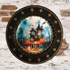 CHARGER PLATE BLACK PLASTIC ROUND Halloweens DECOUPAGED Upcycled Repurposed Wall Art or Shelf Sitter ENTER IF YOU DARE Holiday Home Decor Gift - JAMsCraftCloset
