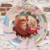 Plastic Round Pink and Silver TRAY Farmhouse Country Easter Decor CHICK IN EGG SHELL Wall Art HAPPY EASTER Cottage Chic Victorian Decor Handmade Gift Idea &nbsp;- JAMsCraftCloset
