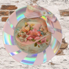 Plastic Round Pink and Silver TRAY Farmhouse Country Easter Decor VINTAGE EASTER BONNET Wall Art HAPPY EASTER Cottage Chic Victorian Decor Handmade Gift Idea &nbsp;- JAMsCraftCloset