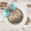 PLATE CHARGER CREAM With Brown Border PLASTIC ROUND DECOUPAGED Upcycled Repurposed Wall Art or Shelf Sitter WHERE FLOWERS BLOOM SO DOES HOPE Home Decor Gift WEDDING - JAMsCraftCloset