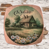 SQUARE Plastic PLATE Farmhouse Country Wall Art Shelf Sitter Decoupage FARMHOUSE DAISIES - WELCOME Handmade Gift Idea Crafters Delight - JAMsCraftCloset