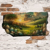 Antique West Virginia Roof Slate Decoupaged EASTER SLATE WALL ART Easter Blessing Field Fence Eggs - Handmade Unique EASTER Holiday Decoration Home Decor Gift {{ JAMsCraftCloset }}