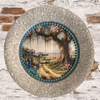 Galvanized Metal Round Charger Plate With Hanging Hook Decoupaged Farmhouse Country Wall Art Shelf Sitter PEACE IS ALWAYS BEAUTIFUL Handmade Gift Idea - JAMsCraftCloset
