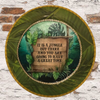 PLATE CHARGER JUNGLE DESIGN PLASTIC ROUND DECOUPAGED Upcycled Repurposed Wall Art or Shelf Sitter IT'S A JUNGLE OUT THERE Decor Kitchen Decor Home Decor Wall Art Gift WEDDING - JAMsCraftCloset