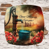 SQUARE Plastic PLATE Farmhouse Country Wall Art Shelf Sitter Decoupage ANTIQUE WATER PUMP - GOOD MORNING Handmade Gift Idea Crafters Delight - JAMsCraftCloset
