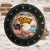 CHARGER PLATE BLACK PLASTIC ROUND Halloweens DECOUPAGED Upcycled Repurposed Wall Art or Shelf Sitter BOO Holiday Home Decor Gift - JAMsCraftCloset
