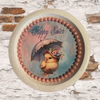 PLATE PLASTIC ROUND Decoupaged Hand Painted Upcycled Repurposed Wall Art EASTER CHICK WITH UMBRELLA - HAPPY EASTER Home Decor Spring Easter Wall Art Gift - JAMsCraftCloset