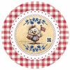 DIGITAL ROUND Graphic Design PATRIOTIC 4th OF JULY CHICK WITH FLAG - PNG-JPEG-PDF-SVG-Decoupage-Sublimation Design Graphic Country Farmhouse Home Decor HOLIDAY Decor Gift Crafters Delight - JAMsCraftCloset