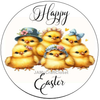 ROUND Digital Graphic Design EASTER CHICKS Sublimation PNG SVG Holiday Decoration Sign Farmhouse Country Home Decor Cabin KITCHEN Wall Art Gift Crafters Delight HAPPY CRAFTING - JAMsCraftCloset