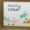 Pen and Ink Watercolor Framed Wall Art HAPPY EASTER Chicks Home Decor Gift Idea Handmade - JAMsCraftCloset