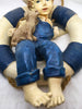 Life Preserver With Sailor Boy and Dog Plaster 9 Inches Diameter RARE Vintage Nautical Wall Art Boat-Ship Decor Mancave Decor Lake Decor Gift Idea Hard to Find - JAMsCraftCloset