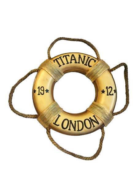 Titanic Life Preserver Plaster 9 Inches Diameter Vintage Nautical Wall Art Boat-Ship Decor Mancave Decor Lake Decor Gift Idea Hard to Find - JAMsCraftCloset