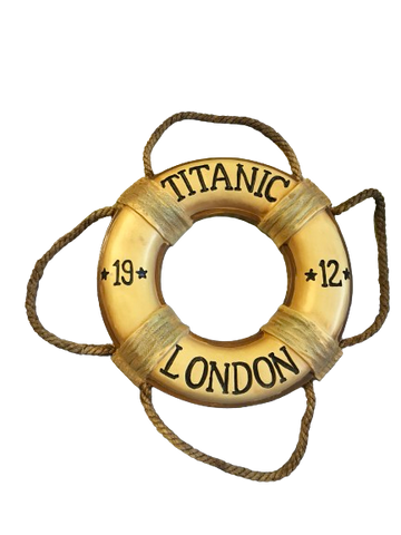 Titanic Life Preserver Plaster 9 Inches Diameter Vintage Nautical Wall Art Boat-Ship Decor Mancave Decor Lake Decor Gift Idea Hard to Find - JAMsCraftCloset