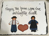 Antique Roof Slate Hand Painted HAPPY THE HOME WHERE LOVE AND LAUGHTER DWELL Unique Country Farmhouse Wall Art Amish/Pilgrims Gift - JAMsCraftCloset