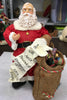 Shelf Sitter Santa With List No Hat Paper Mache Vintage Holiday Decoration Christmas Decor Gift Idea - JAMsCraftCloset