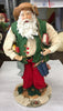 Fishing Santa With Pole and Book Under Arm Paper Mache and Ceramic Vintage Holiday Decoration Christmas Decor Gift Idea - JAMsCraftCloset