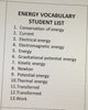 Science ENERGY Teacher Resource Supplemental Vocabulary Activities-Conduction-Convection-Radiation-Conservation of Energy-Electric Power-Energy-Kinetic Vs Potential-Thermal Energy-FREE Activities Included {{ JAMsCraftCloset }}