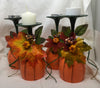 Candle Holder Stemware Up-Cycled Hand Painted Pumpkin Stemware Candle Holder Tealight Fall Decor Halloween Holiday Decor Unique One of a Kind - JAMsCraftCloset