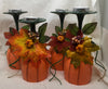 Candle Holder Stemware Up-Cycled Hand Painted Pumpkin Stemware Candle Holder Tealight Fall Decor Halloween Holiday Decor Unique One of a Kind - JAMsCraftCloset