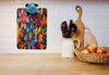 Clipboard Vintage Upcycled Handcrafted BOLD AND VIBRANT Black Blue Yellow Pink Floral Print Design Gift Idea Unique {{ JAMsCraftCloset }}