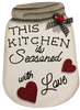 SEASONED WITH LOVE Wood Canning Jar Handmade Hand Painted Wall Art Kitchen Decor Gift Idea Unique One of a Kind - JAMsCraftCloset