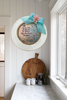PLATE CHARGER CREAM With Brown Border PLASTIC ROUND DECOUPAGED Upcycled Repurposed Wall Art or Shelf Sitter LIFE IS LIKE A FLOWER Home Decor Gift WEDDING - JAMsCraftCloset