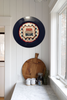 PLATE CHARGER NAVY BLUE PLASTIC ROUND DECOUPAGED Upcycled Repurposed Wall Art or Shelf Sitter RED WHITE BLUE 4TH OF JULY Decor Kitchen Decor Home Decor Wall Art Gift WEDDING - JAMsCraftCloset