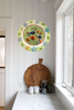 PLATE FLORAL PLASTIC ROUND DECOUPAGED Upcycled Repurposed Wall Art or Shelf Sitter LAZY DAYS OF SUMMER Green Red Blue Floral Home Decor Wall Art Gift WEDDING - JAMsCraftCloset