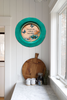 PLATE CHARGER TEAL AQUA PLASTIC ROUND DECOUPAGED Upcycled Repurposed Wall Art or Shelf Sitter YOU GIVE ME ENDLESS BUTTERFLIES Home Decor Wall Art Gift WEDDING - JAMsCraftCloset