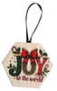 HEXAGON 3.25 by 3 Inch Ceramic Tile Decoupaged Ornaments Handmade Christmas Tree Ornament Package Decor Gift Idea Home Decor Unique - JAMsCraftCloset