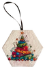HEXAGON 3.25 by 3 Inch Ceramic Tile Decoupaged Ornaments Handmade Christmas Tree Ornament Package Decor Gift Idea Home Decor Unique - JAMsCraftCloset