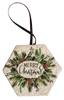 HEXAGON 3.25 by 3 Inch Ceramic Tile Decoupaged Ornaments Handmade Christmas Tree Ornament Package Decor Gift Idea Home Decor Unique - JAMsCraftCloset