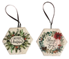 HEXAGON 3.25 by 3 Inch Ceramic Tile Decoupaged Ornaments Handmade Christmas Tree Ornament Package Decor Gift Idea Home Decor Unique - JAMsCraftCloset