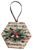 HEXAGON 3.25 by 3 Inch Ceramic Tile Decoupaged Ornaments Handmade Christmas Tree Ornament Package Decor Gift Idea Home Decor Unique - JAMsCraftCloset