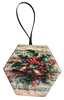 HEXAGON 3.25 by 3 Inch Ceramic Tile Decoupaged Ornaments Handmade Christmas Tree Ornament Package Decor Gift Idea Home Decor Unique - JAMsCraftCloset