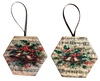 HEXAGON 3.25 by 3 Inch Ceramic Tile Decoupaged Ornaments Handmade Christmas Tree Ornament Package Decor Gift Idea Home Decor Unique - JAMsCraftCloset