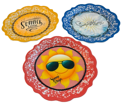 PLATE HARD PLASTIC ROUND DECOUPAGED Upcycled Repurposed Wall Art or Shelf Sitter SUMMER THEMED Decor Kitchen Decor Home Decor Gift WEDDING - JAMsCraftCloset