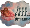 Large FANCY SHAPED Wooden Decoupaged NURSERY SIGN Farmhouse Country Wall Art BABY SLEEPING - BOY and GIRL Handmade BABY SHOWER Gift Idea Crafters Delight - JAMsCraftCloset