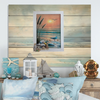 Framed Decoupage On Glass - Beach Coastal Theme - Sandpiper, Shells and Seagrass - Wall Art Handmade Home Decor -One of a Kind-Unique-Home-Country-Decor-Cottage Chic-Gift - JAMsCraftCloset