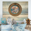 PLATE CHARGER LIGHT BROWN WOOD GRAIN PLASTIC ROUND DECOUPAGED Upcycled Repurposed Wall Art or Shelf Sitter HOPE ANCHORS THE SOUL Beach Coastal Home Decor Gift - JAMsCraftCloset