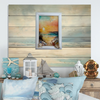 Framed Decoupage On Glass - Beach Coastal Theme - Orange Sunset Beach Grass - Wall Art Handmade Home Decor {{ JAMsCraftCloset }}