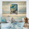 Framed Decoupage On Glass - Beach Coastal Theme - Daisies Seagrass Shells - Wall Art Handmade Home Decor {{ JAMsCraftCloset }}