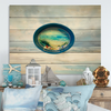 SMALL METAL AQUA OVAL CAKE PAN Beach Coastal Home Decor SEAGRASS SHELLS Wall Art Shelf Sitter DECOUPAGE Handmade Gift Idea {{ JAMsCraftCloset }}