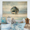 LARGE SCALLOP SEASHELL Aqua Teal LET THE SEA SET YOU FREE- BEACH COASTAL DECOR Wall Art Handmade Hand Painted DECOUPAGED Repurposed Upcycled Gift - JAMsCraftCloset
