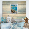 Framed Decoupage On Glass - Beach Coastal Theme - Shells Seagulls Waves - Wall Art Handmade Home Decor {{ JAMsCraftCloset }}