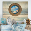 PLATE CHARGER LIGHT BROWN WOOD GRAIN PLASTIC ROUND DECOUPAGED Upcycled Repurposed Wall Art or Shelf Sitter KIND OF PEACE SALTWATER BRINGS Beach Coastal Home Decor Gift - JAMsCraftCloset