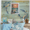 Framed Decoupage On Glass - Beach Coastal Theme - Sandpiper, Shells and Seagrass - Wall Art Handmade Home Decor -One of a Kind-Unique-Home-Country-Decor-Cottage Chic-Gift - JAMsCraftCloset