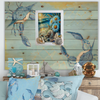 Framed Decoupage On Glass - Beach Coastal Theme - Daisies Seagrass Shells - Wall Art Handmade Home Decor {{ JAMsCraftCloset }}