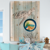 Metal Cake Pan Round Aqua Teal SEAGRASS AND SHELLS - BEACH COASTAL DECOR Wall Art Handmade Hand Painted DECOUPAGED Repurposed Upcycled Wedding Gift {{ JAMsCraftCloset }}